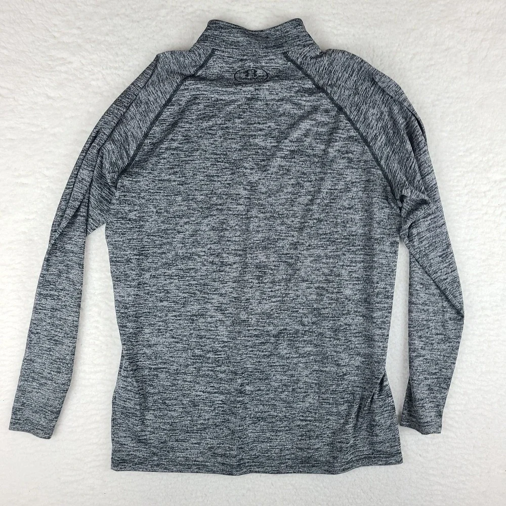 Under Armour Sweater Mens Medium Black Gray Heathered Loose Heatgear Performance
